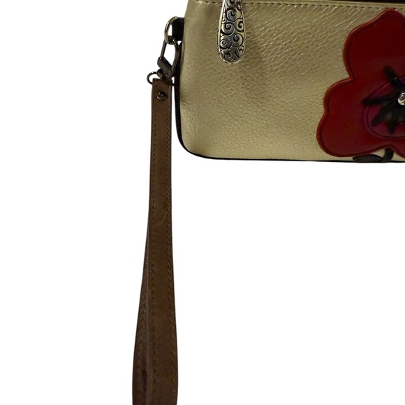 Brighton Gold Wristlet with Red Floral Accent - Picture 9 of 12